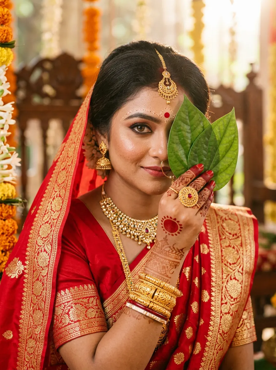 Traditional Paan Pata Wedding Ritual — AI photo sample made with Gemini