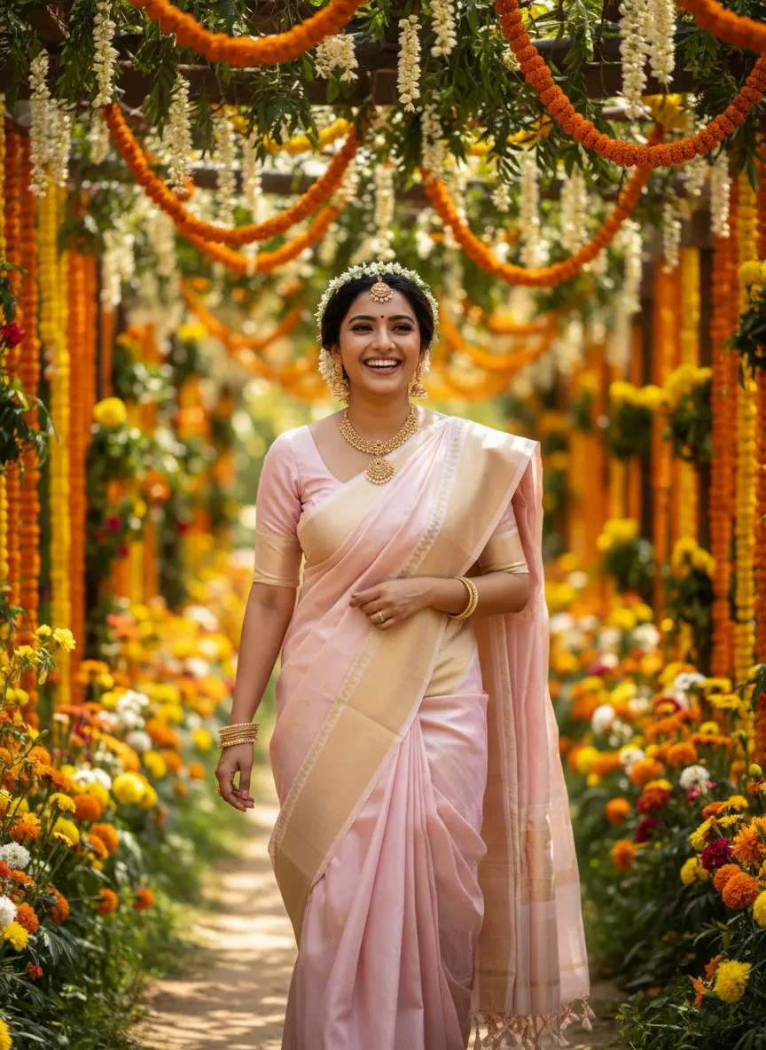 Pastel Fusion Garden Bride — AI photo sample made with Gemini