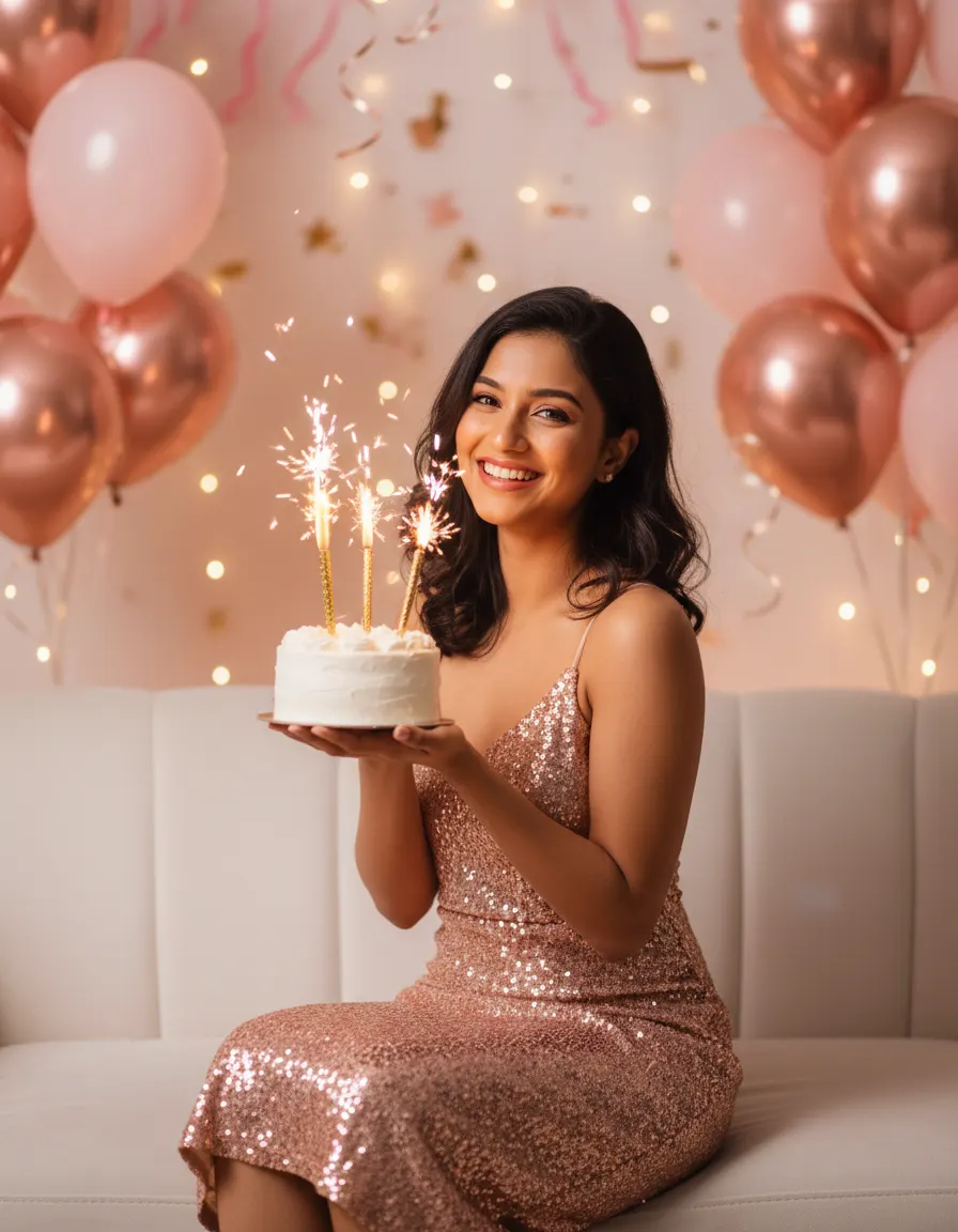 Elegant Rose Gold Celebration — AI photo sample made with Gemini