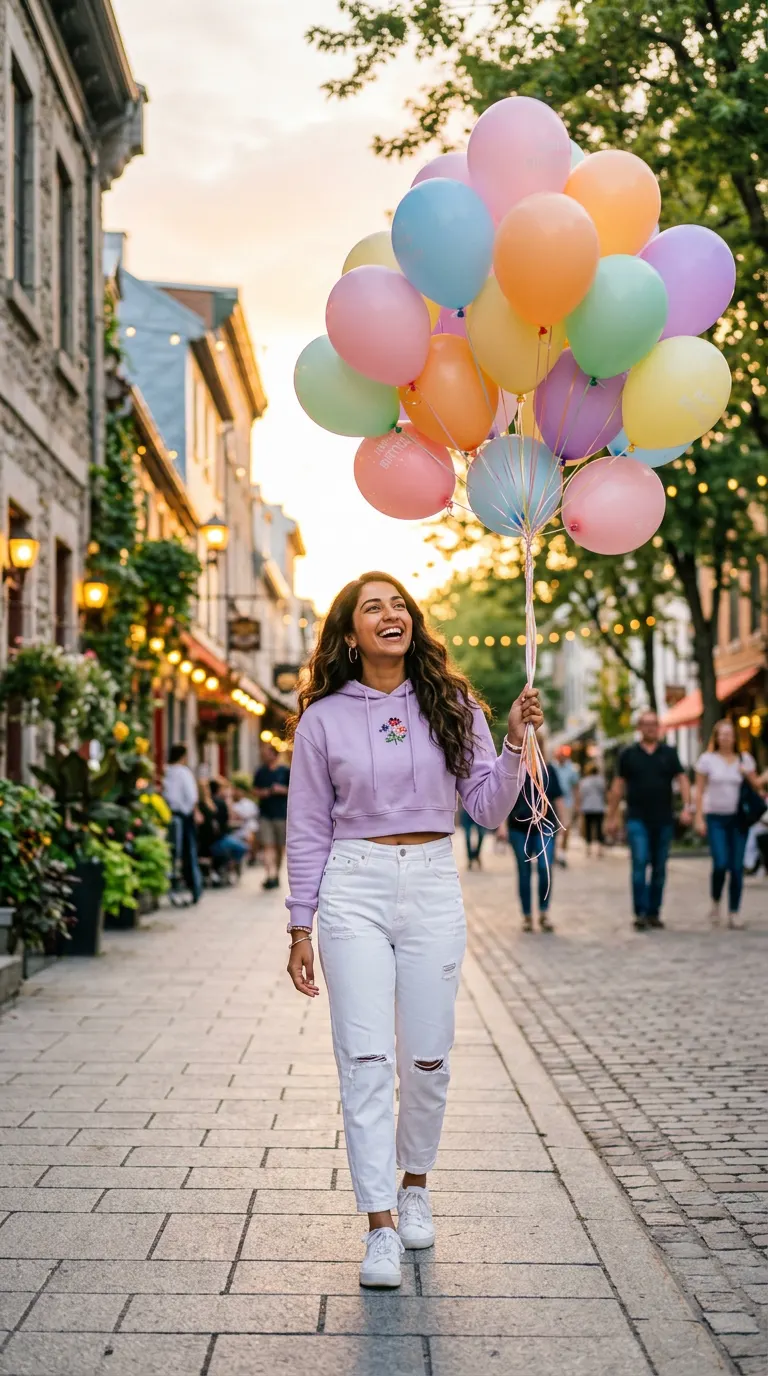 Casual Streetwear Birthday Portrait — AI photo sample made with Gemini