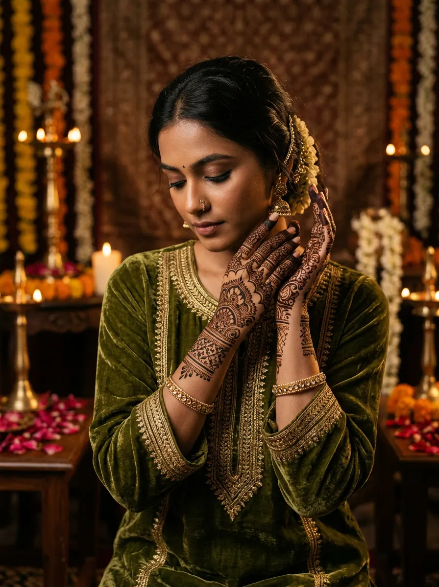 Elegant Henna Close-Up — AI photo sample made with Gemini