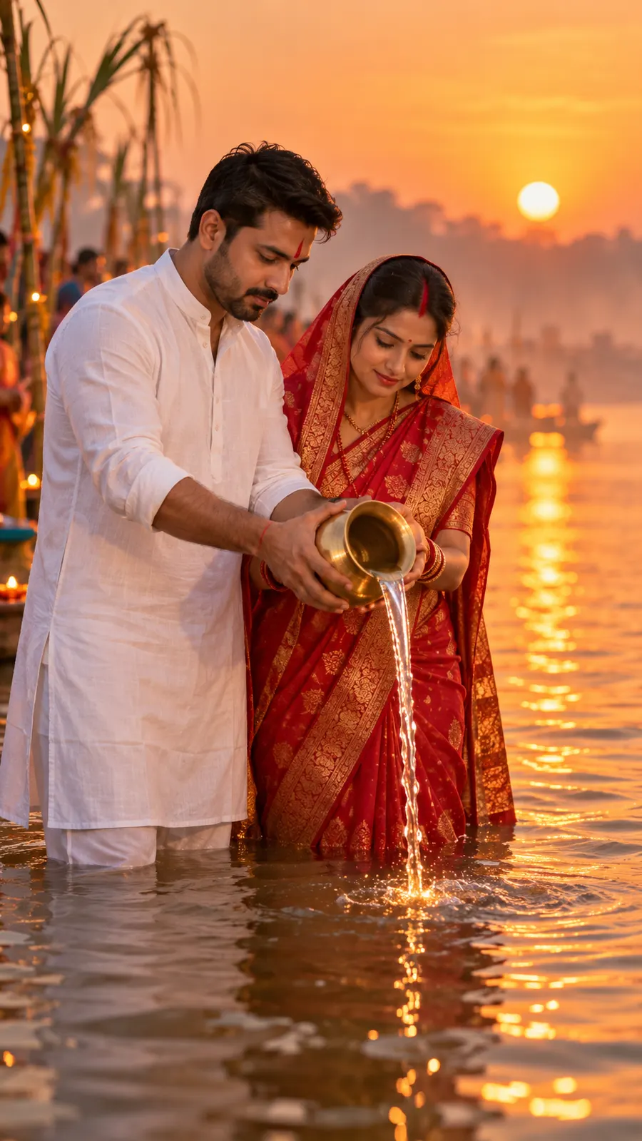 Devotional Couple Sunset Prayer — AI photo sample made with ChatGPT