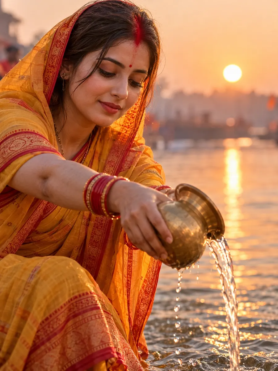 Sacred Water Offering Close-up — AI photo sample made with ChatGPT