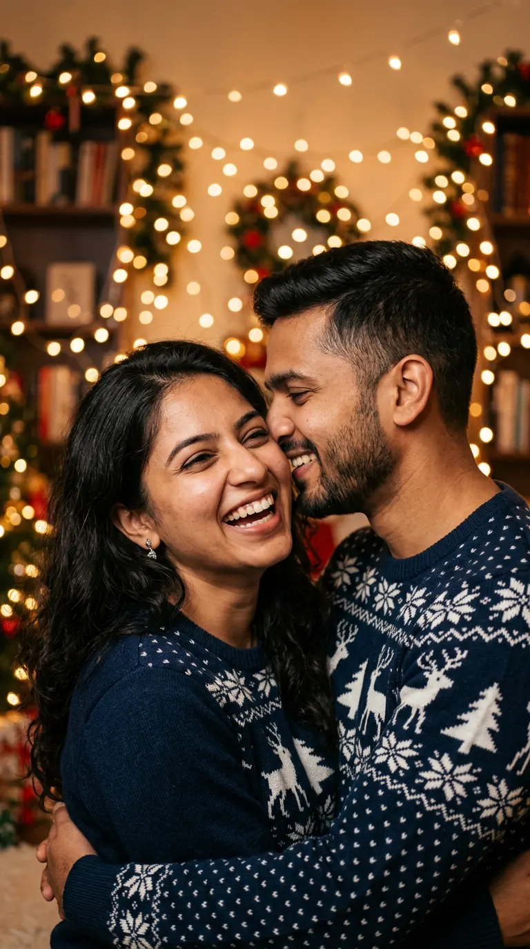 फेस्टिव व्हिस्पर्स और लाफ्स — AI photo sample made with Gemini