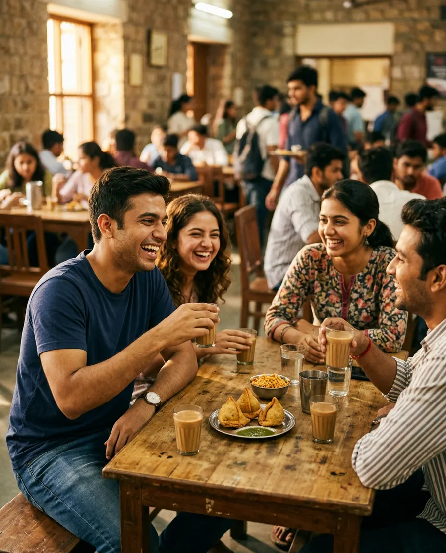 Canteen Cutting Chai Nostalgia — AI photo sample made with Gemini