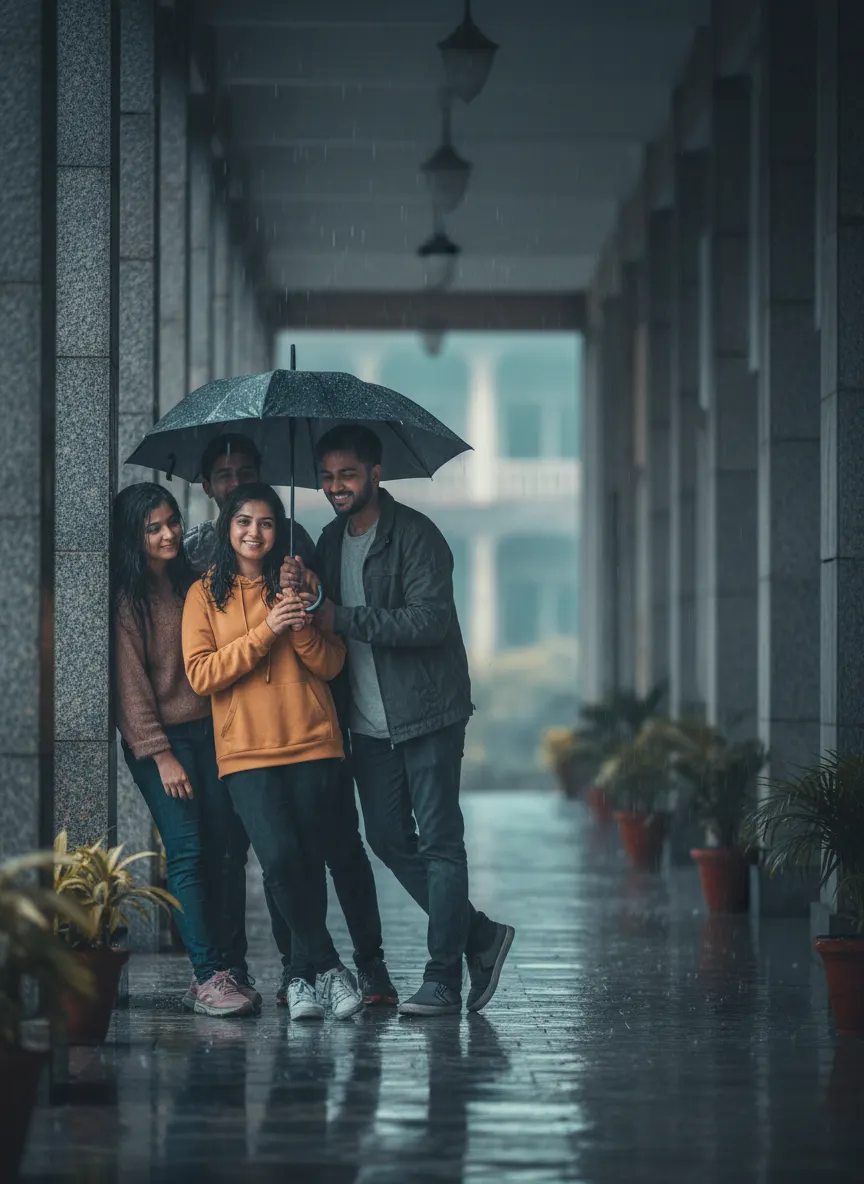 Monsoon Corridor Moments — AI photo sample made with Gemini