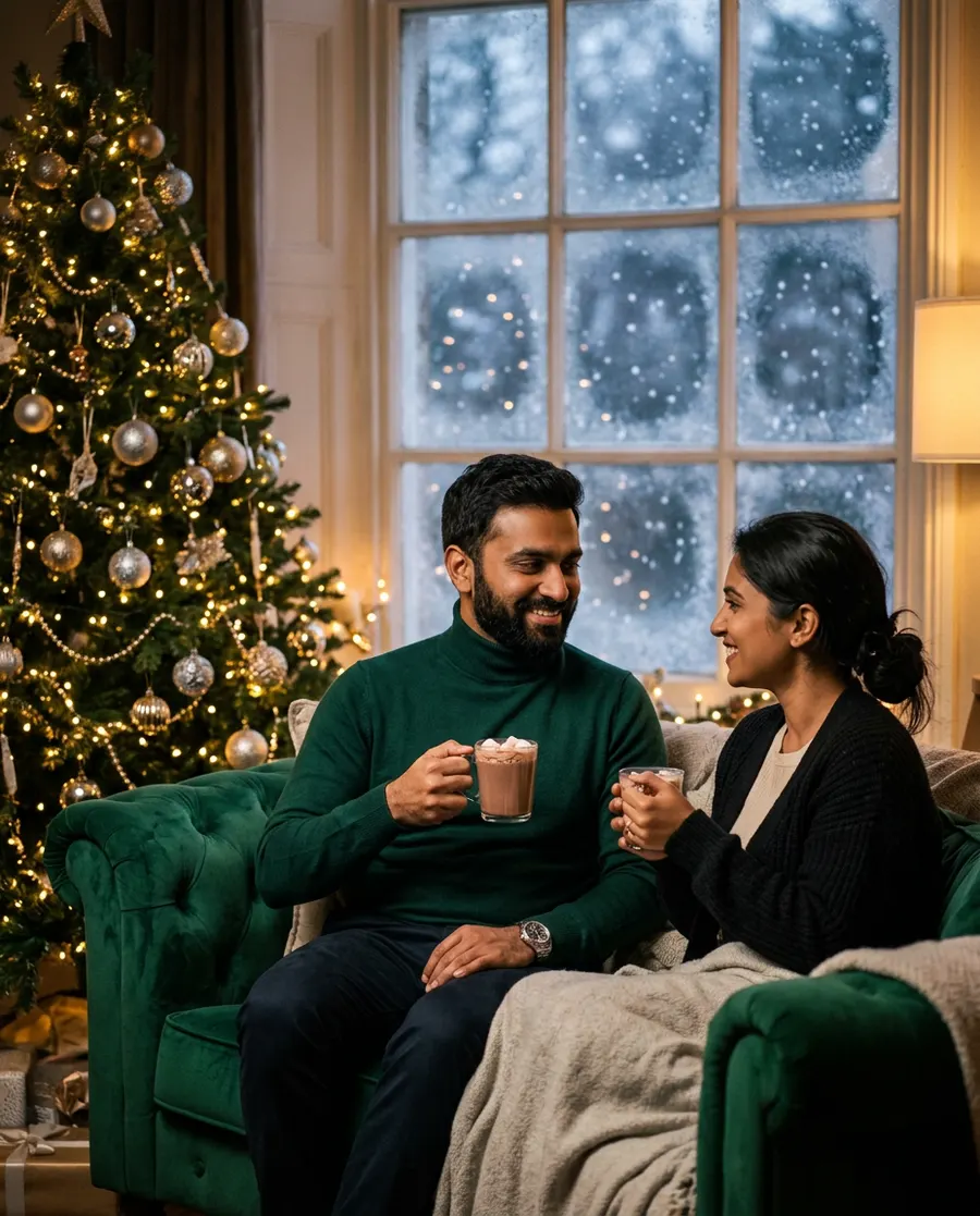 Festive Window Glow — AI photo sample made with Gemini