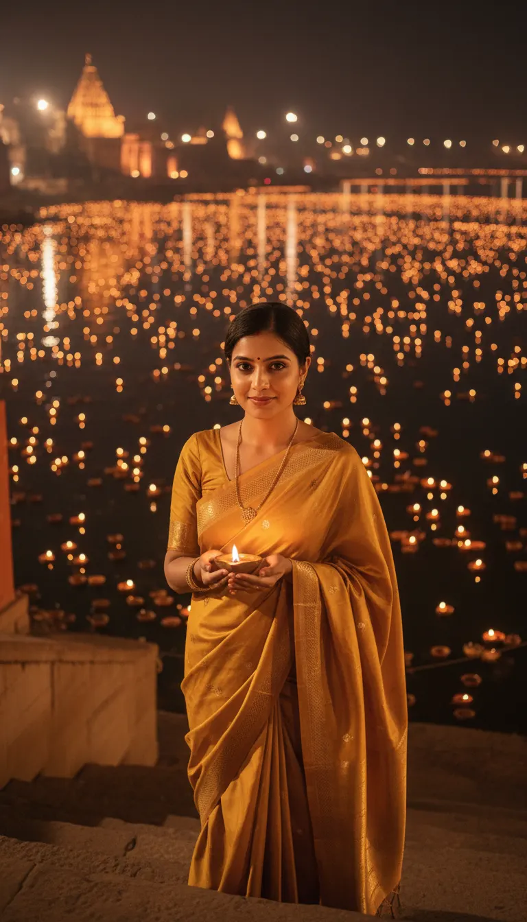 Ganga Aarti Evening Elegance — AI photo sample made with Gemini