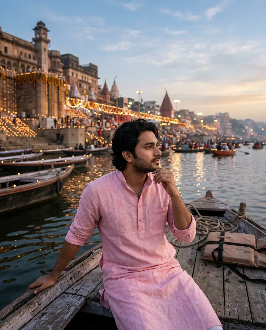 Subah-e-Banaras Dawn Boat Ride — AI photo sample made with Gemini
