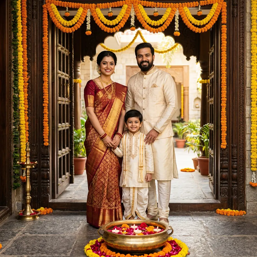 रॉयल होम एंट्रीवे लुक — AI photo sample made with Gemini