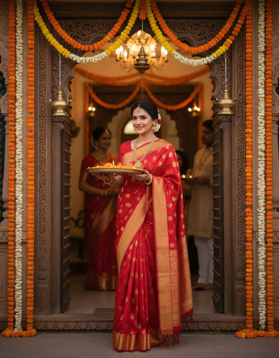 Royal Entrance Diwali Welcome — AI photo sample made with Gemini