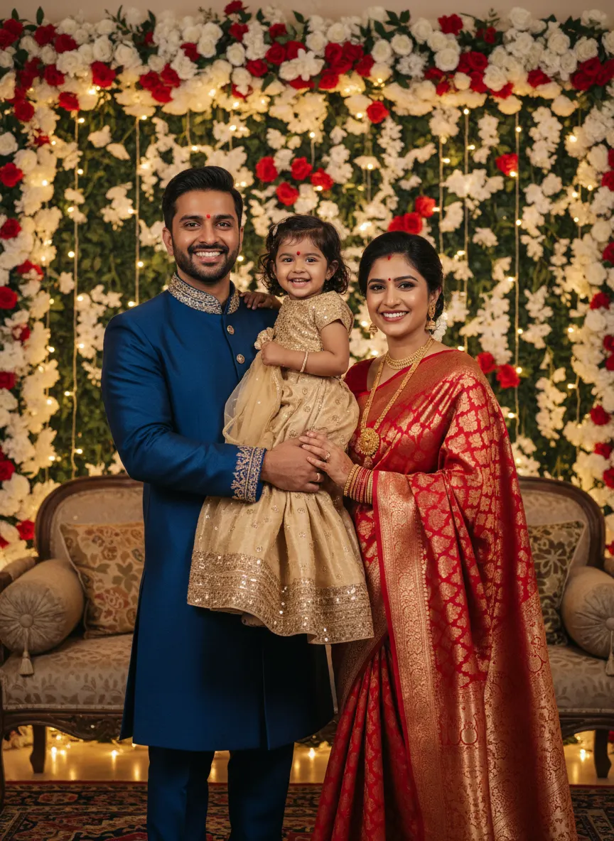 Royal Ethnic Family Portrait — AI photo sample made with Gemini