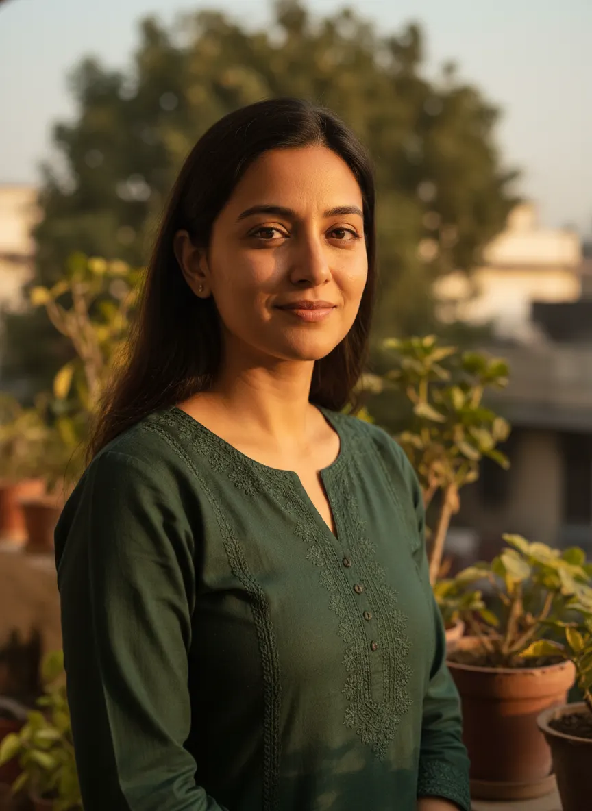 Sunlit Indian Portrait — made with Gemini