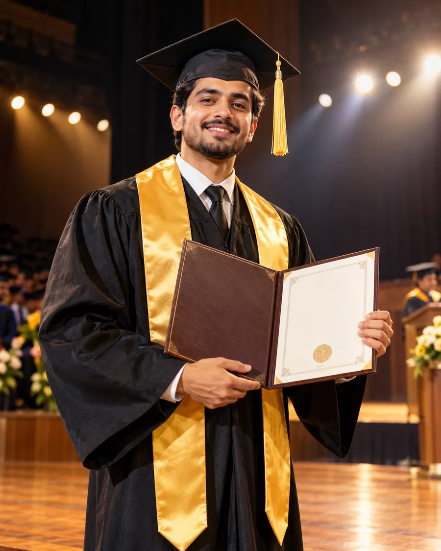 Grand Auditorium Ceremony Stage — AI photo sample made with ChatGPT