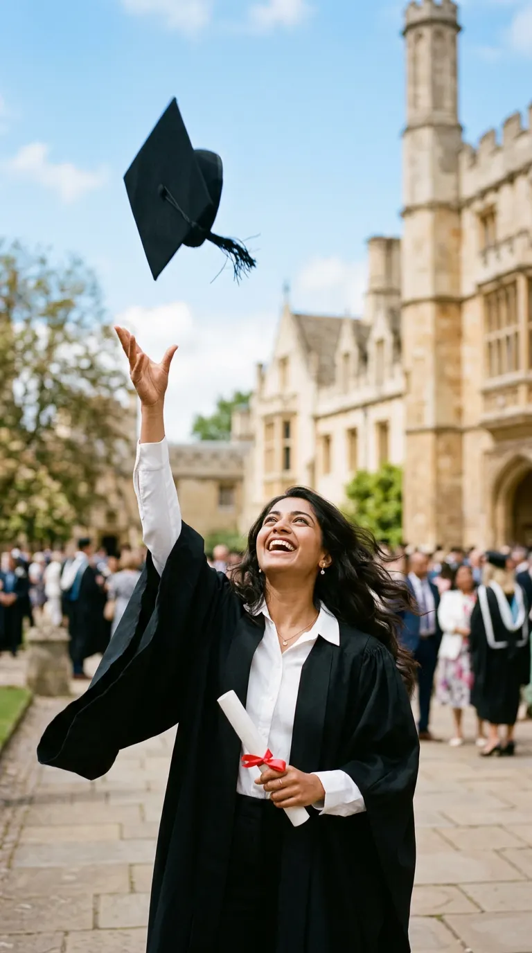 Joyful Cap Toss Celebration — AI photo sample made with Gemini