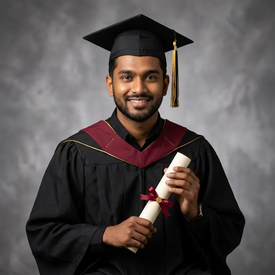 Elegant Modern Studio Portrait — AI photo sample made with Gemini