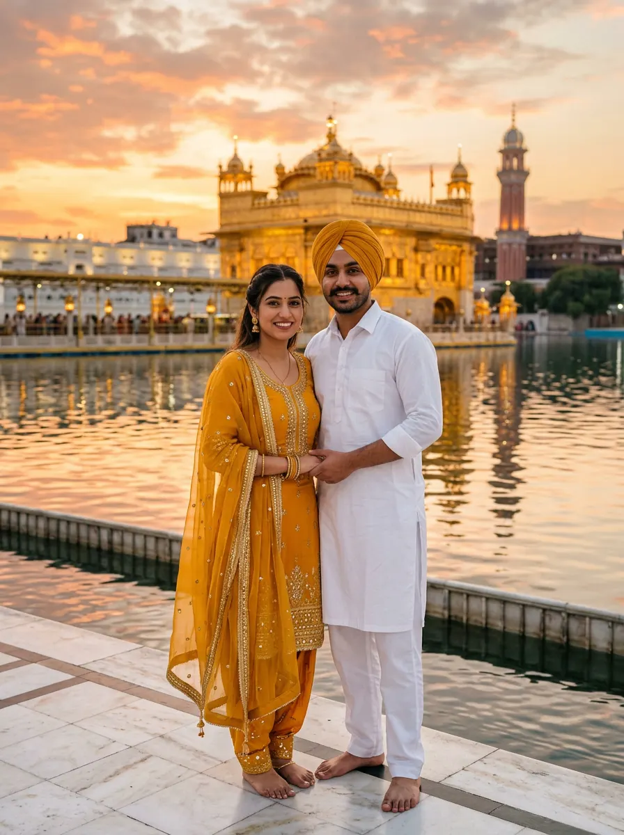 Golden Hour Couple Portrait — AI photo sample made with Gemini