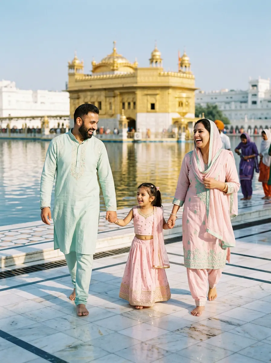 Joyful Family Parikrama Shot — AI photo sample made with Gemini