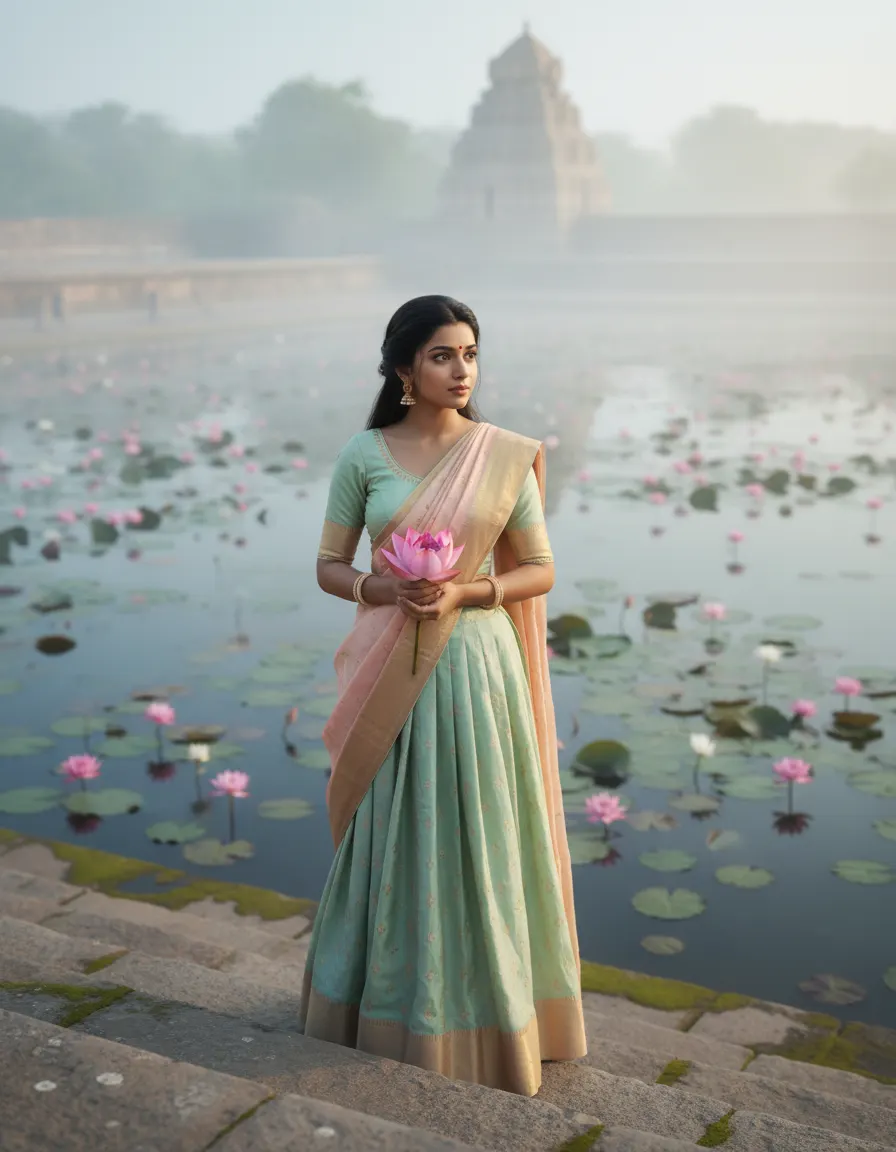 Lotus Pond Aesthetic Look — AI photo sample made with Gemini