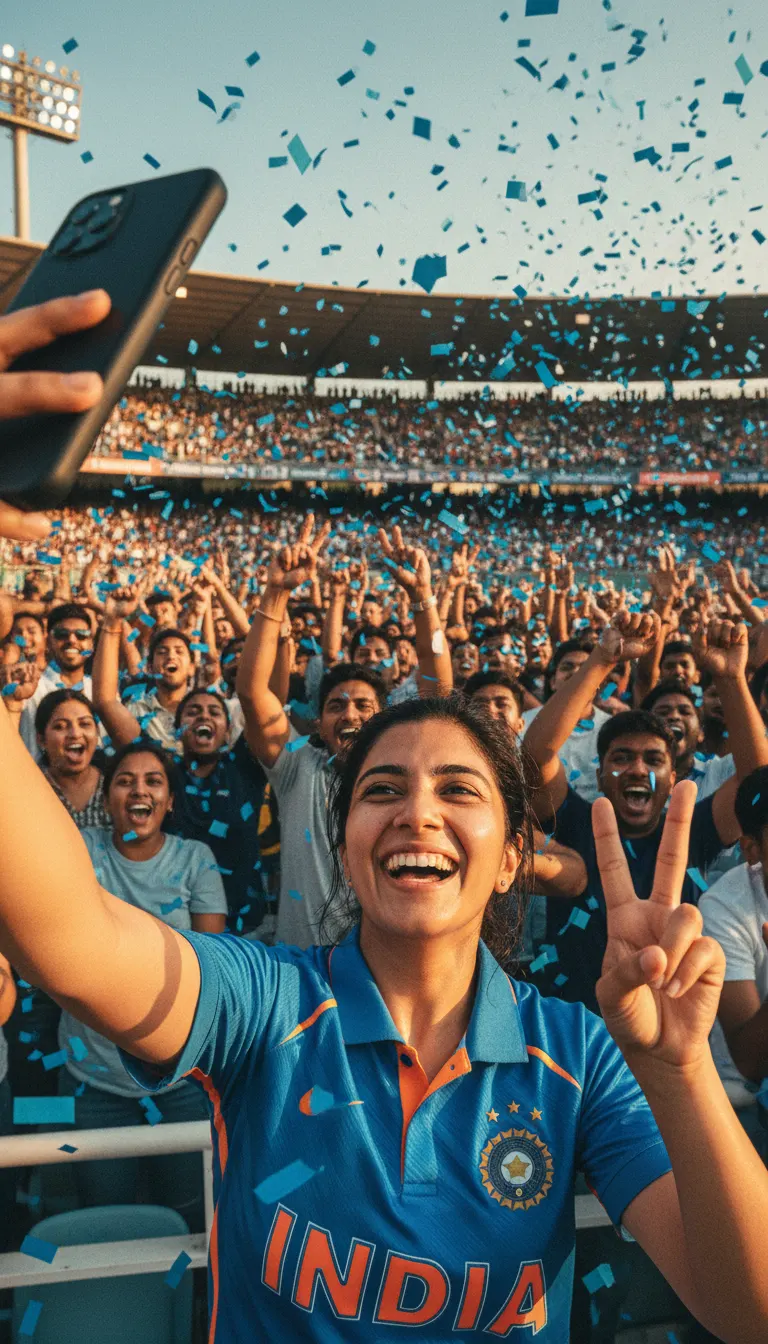Candid Stadium Selfie — AI photo sample made with Gemini