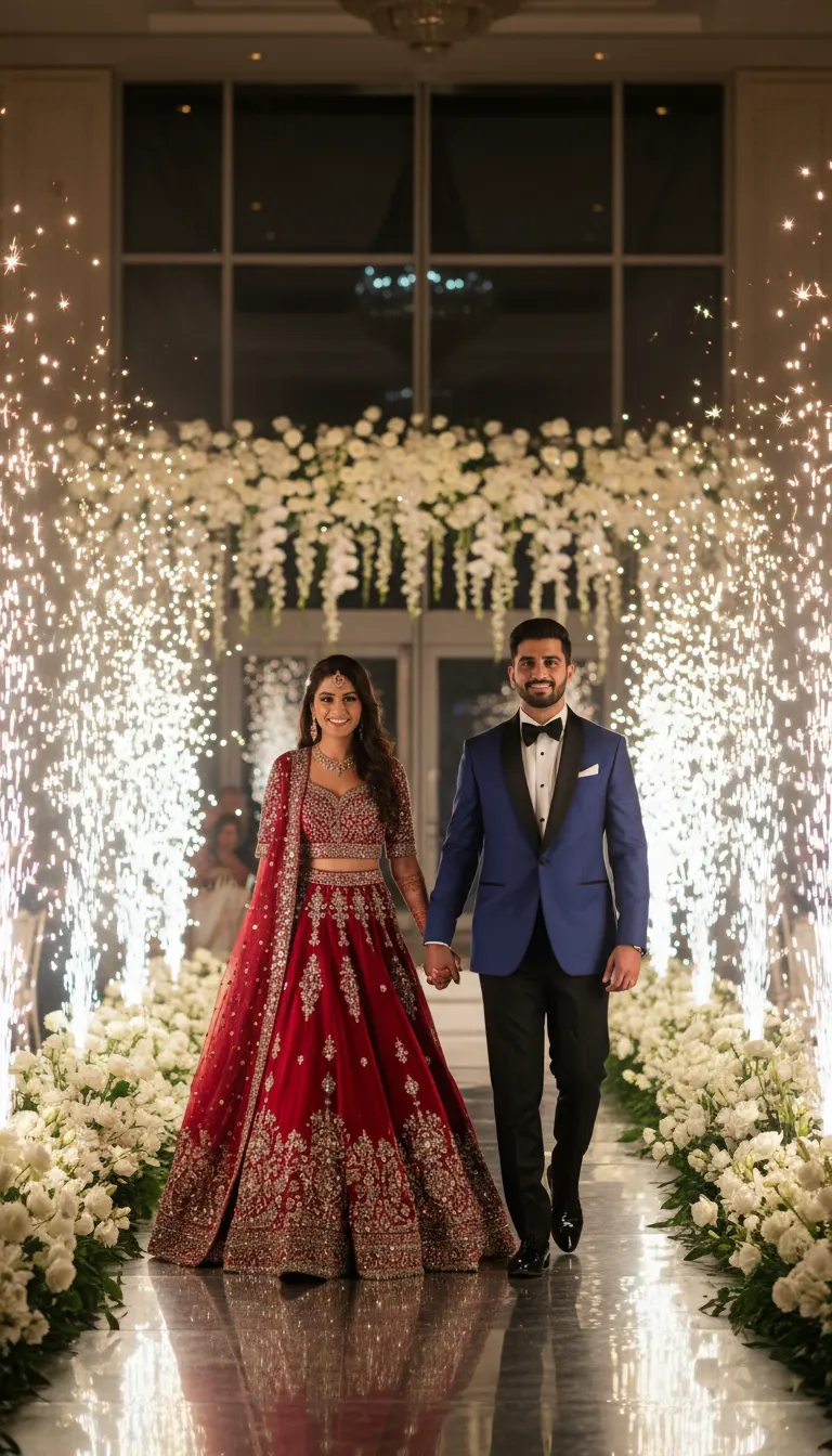 Royal Crimson and Blue Reception — AI photo sample made with Gemini