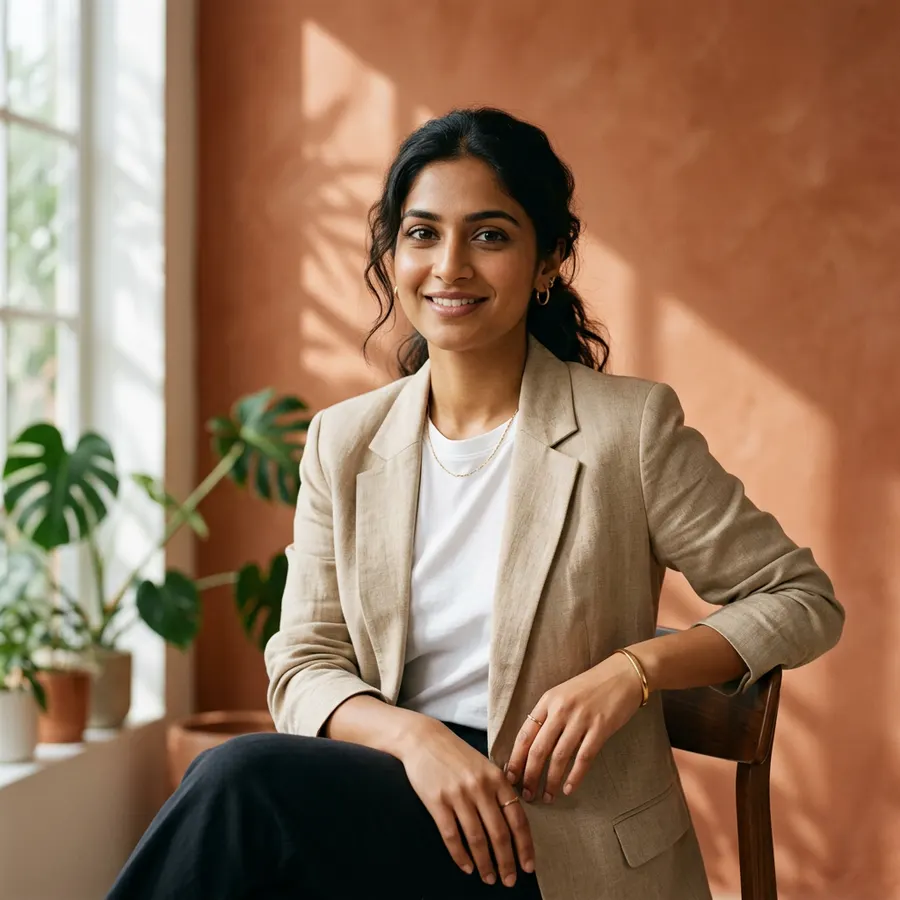 Minimalist Warm Editorial DP — AI photo sample made with Gemini