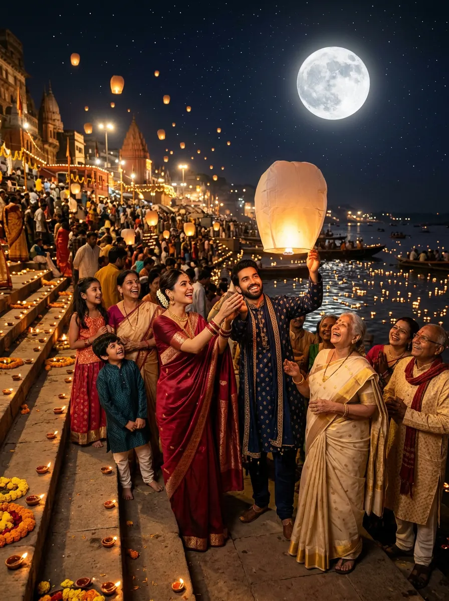 Grand Family Ghat Celebration — AI photo sample made with Gemini