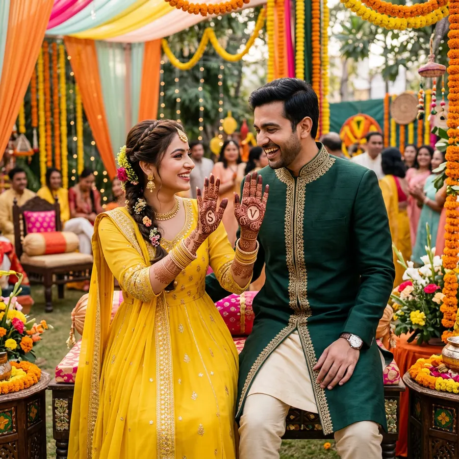 Playful Pre-Festive Mehndi Ceremony — AI photo sample made with Gemini