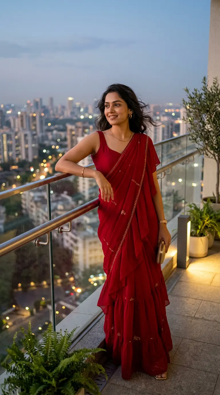 Modern Balcony Evening — AI photo sample made with Gemini