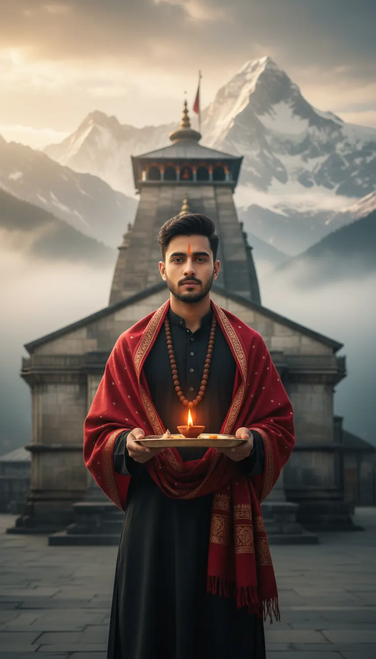 Kedarnath Temple Devotee — AI photo sample made with Gemini
