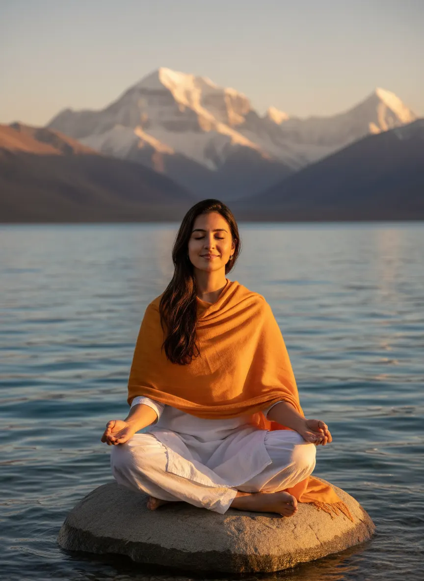 Kailash Mansarovar Meditation — AI photo sample made with Gemini