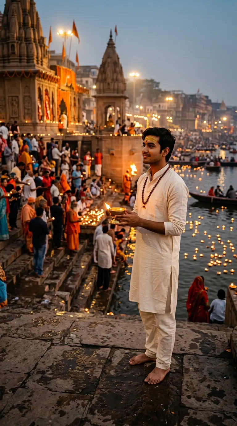 Varanasi Ganga Aarti Devotion — AI photo sample made with Gemini