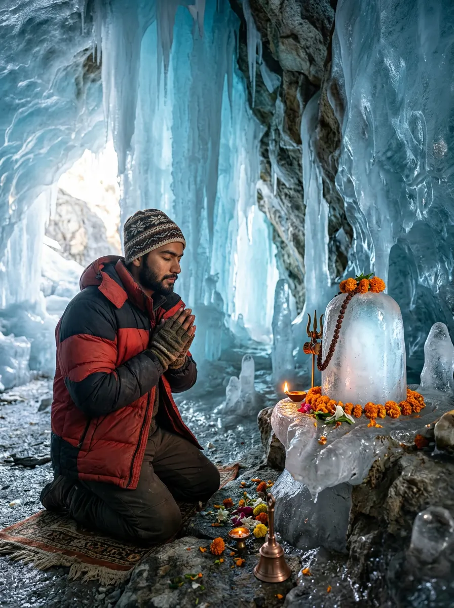 Himalayan Ice Cave Shrine — AI photo sample made with Gemini