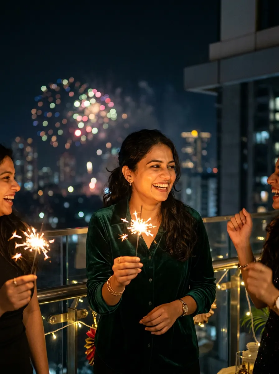 Sparkler Glow Circle — AI photo sample made with Gemini
