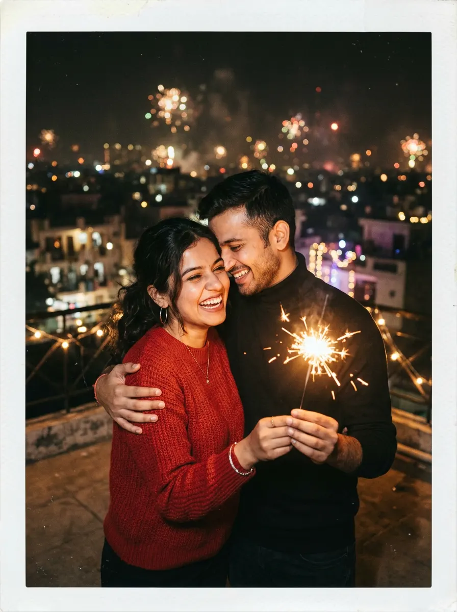 Cozy Rooftop Polaroid — AI photo sample made with Gemini
