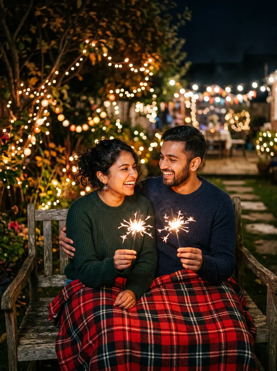 Backyard Bonfire Glow — AI photo sample made with Gemini