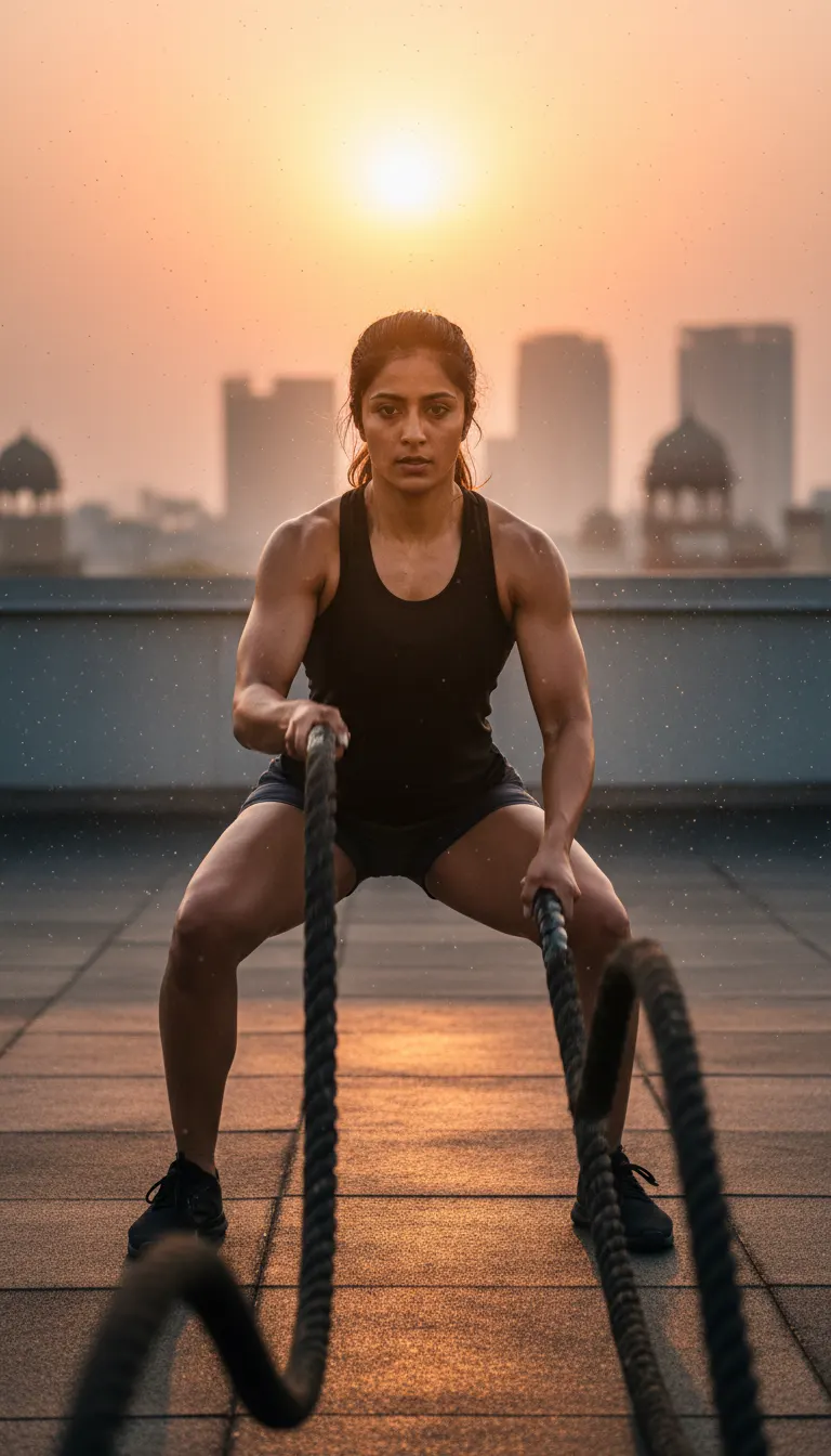 Golden Hour Outdoor CrossFit — AI photo sample made with Gemini