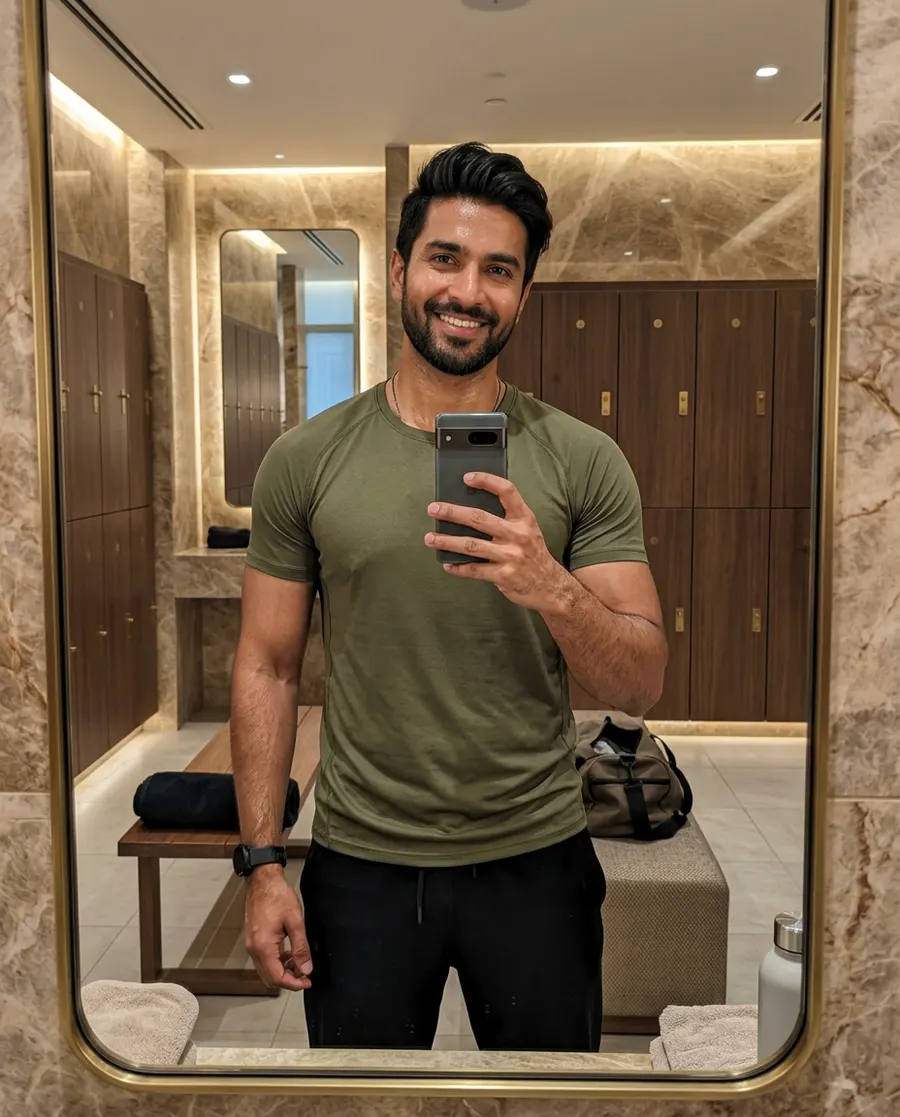 Aesthetic Mirror Selfie Transformation — AI photo sample made with Gemini