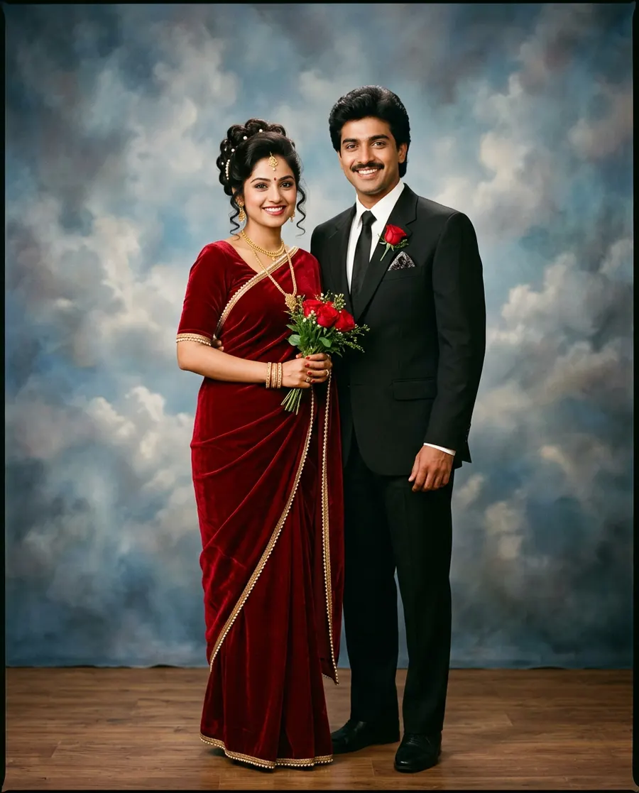 विंटेज स्टूडियो रेट्रो पोर्ट्रेट — AI photo sample made with Gemini