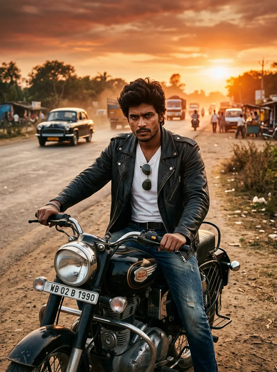 Biker Rebel Action Look — AI photo sample made with Gemini