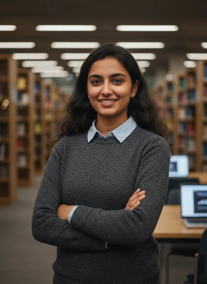 Tech Innovator Library — AI photo sample made with Gemini