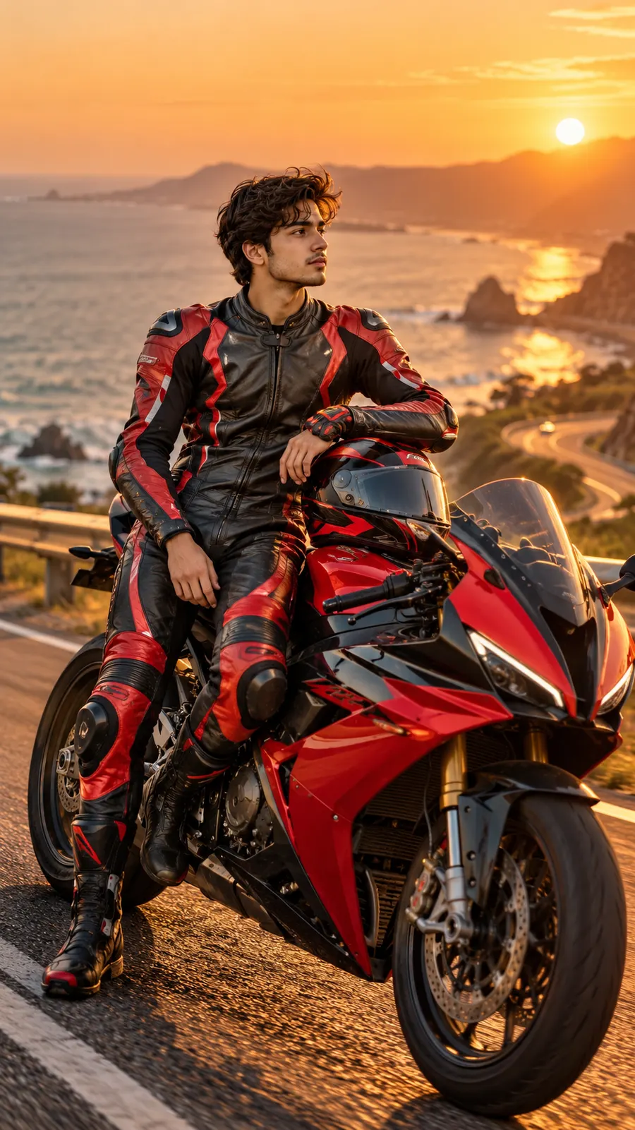 Golden Hour Highway Cruiser — AI photo sample made with ChatGPT