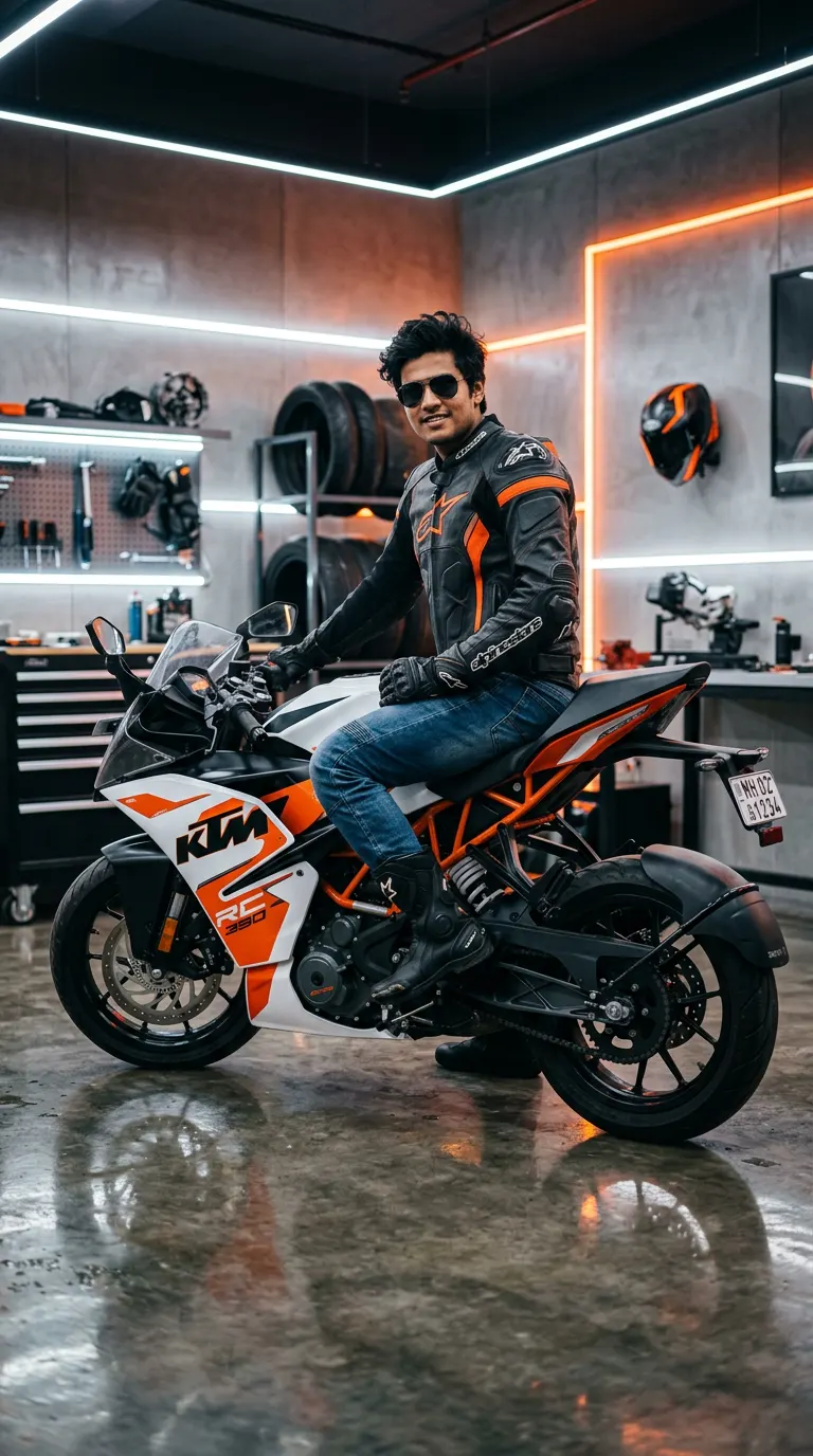 Tech Garage Ready to Ride — AI photo sample made with Gemini