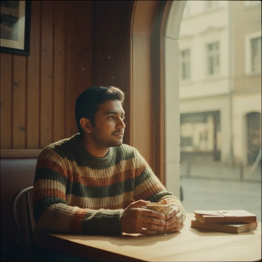 Retro Cafe Moody Morning — AI photo sample made with Gemini
