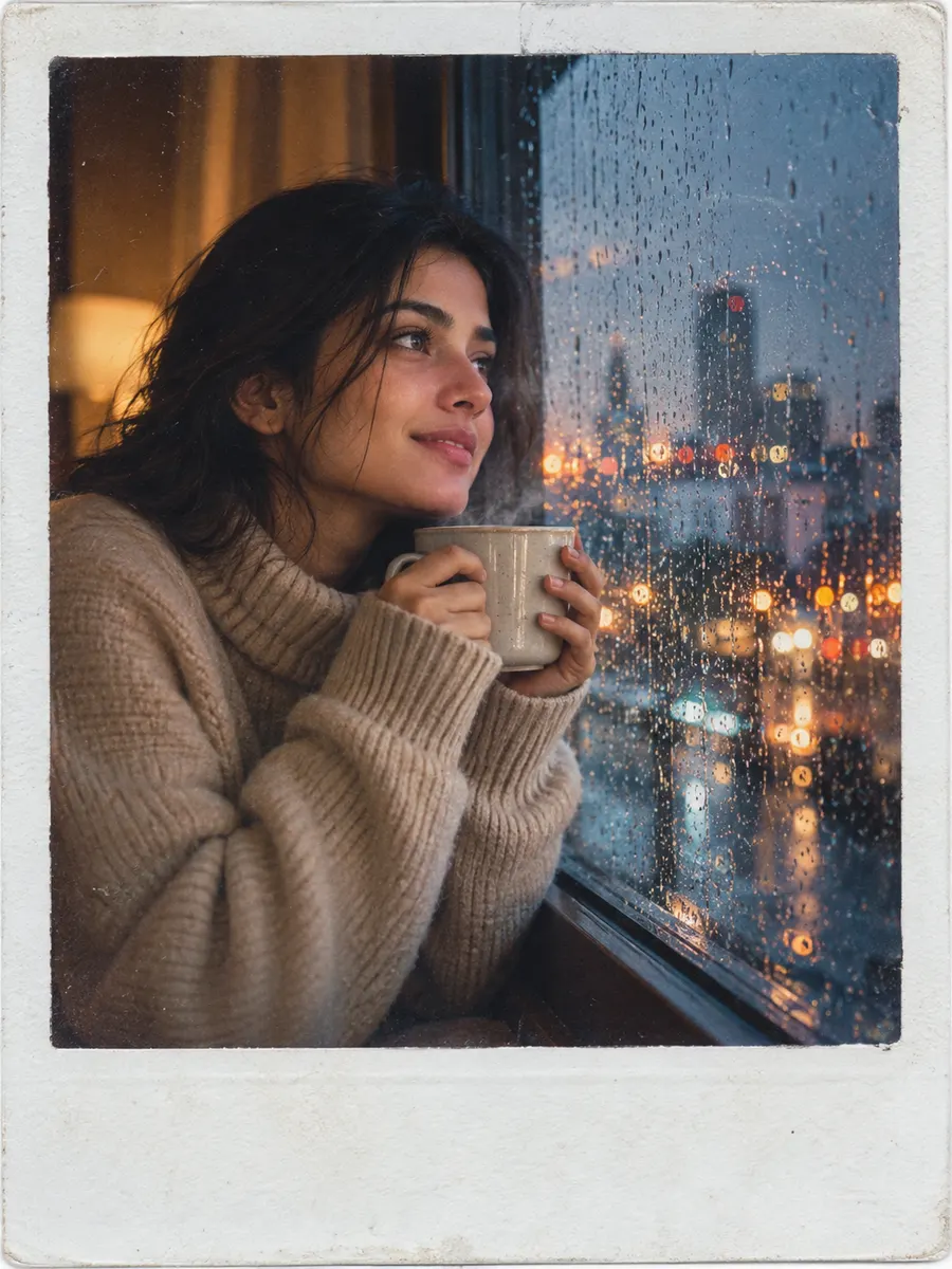Cozy Rainy Window — AI photo sample made with ChatGPT