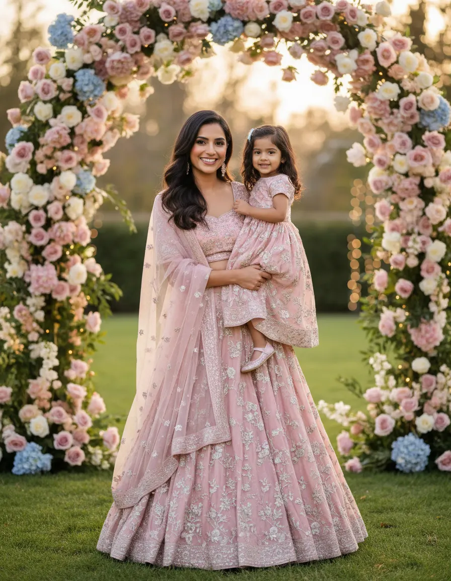 Pastel Velvet Lehenga Magic — AI photo sample made with Gemini