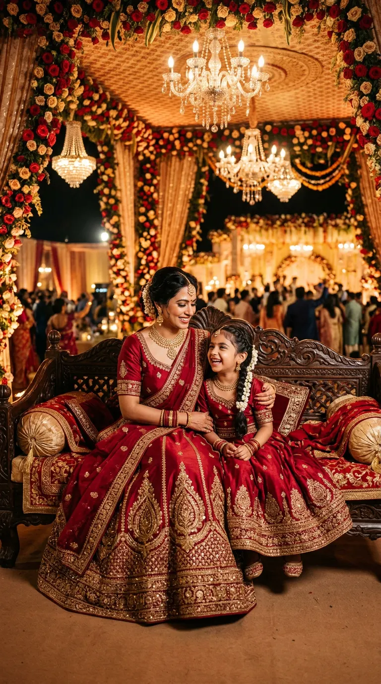 Crimson Heritage Lehenga — AI photo sample made with Gemini