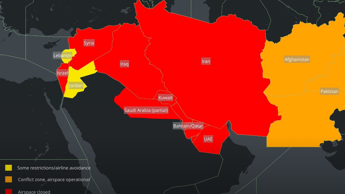 Orta Doğu Hava Sahası Kapalı Kalmaya Devam Ediyor: Uluslararası Hava Trafiği Aksıyor - Genel Havacılık Haberi