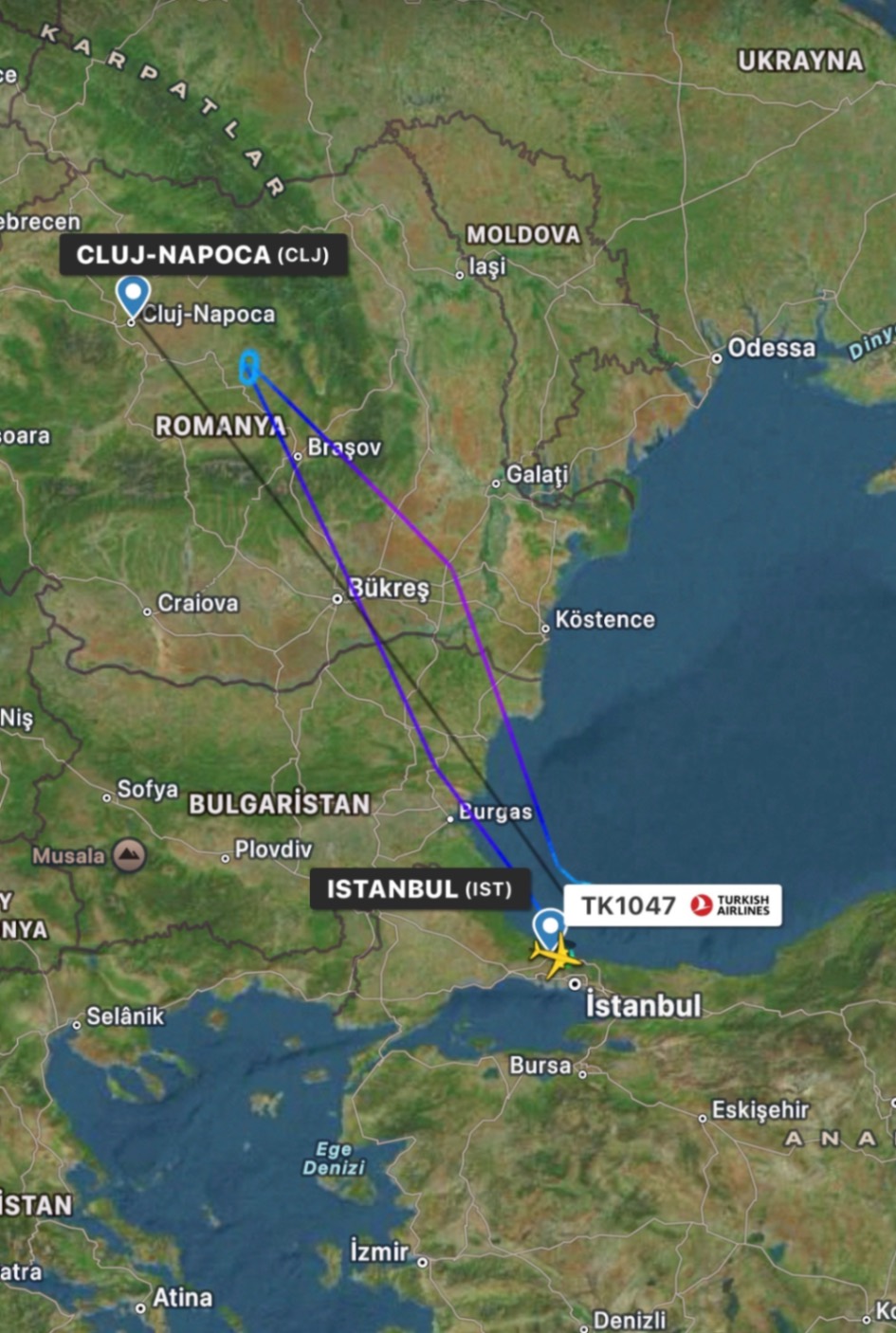 Yoğun Kar Yağışı TK1047 Uçağını İstanbul'a Döndürdü