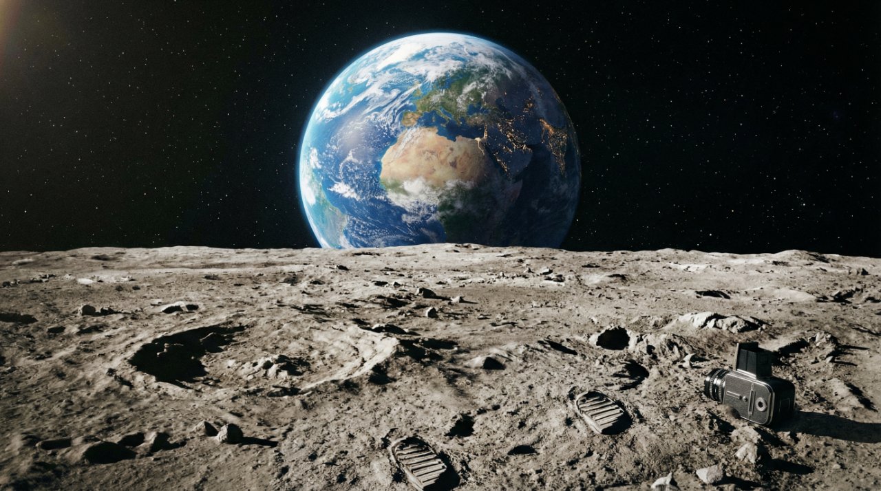 月から見た地球